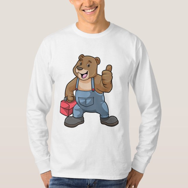 Bear as Craftsman with Tool box T-Shirt (Front)