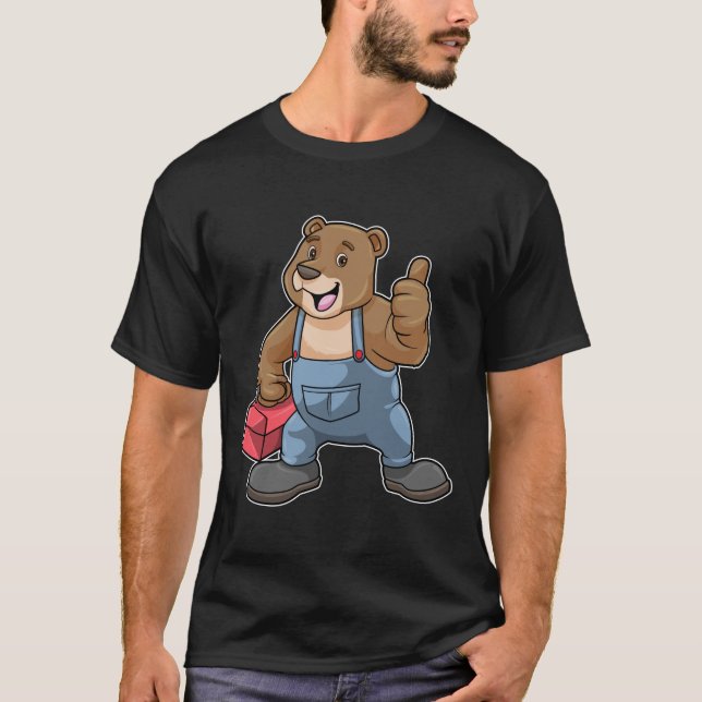 Bear as Craftsman with Tool box T-Shirt (Front)