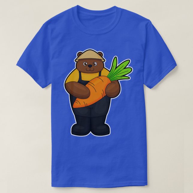 Bear as Farmer with rot T-Shirt (Design Front)