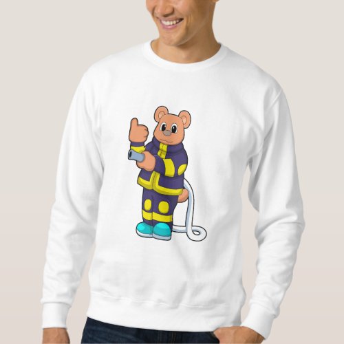 Bear as Firefighter at Fire department with Hose Sweatshirt