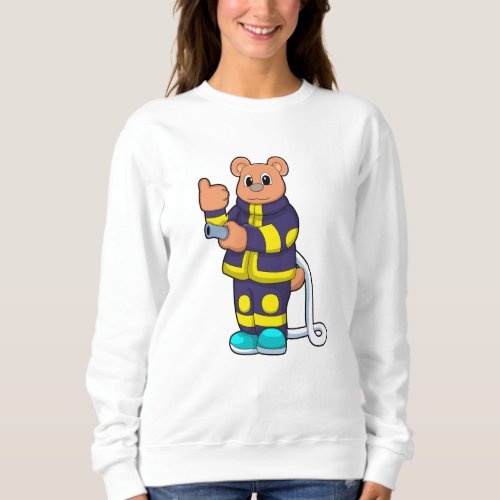 Bear as Firefighter at Fire department with Hose Sweatshirt