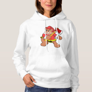 Bear as Firefighter with Ax Hoodie