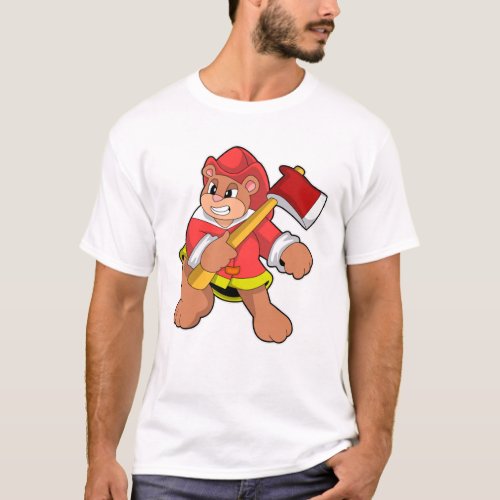 Bear as Firefighter with Ax T_Shirt