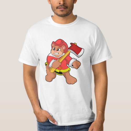 Bear as Firefighter with Ax T_Shirt