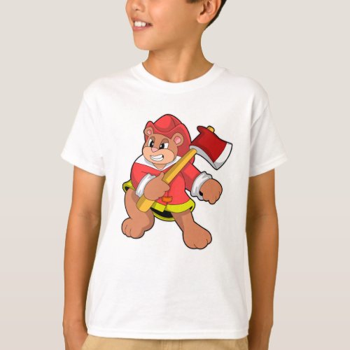 Bear as Firefighter with Ax T_Shirt