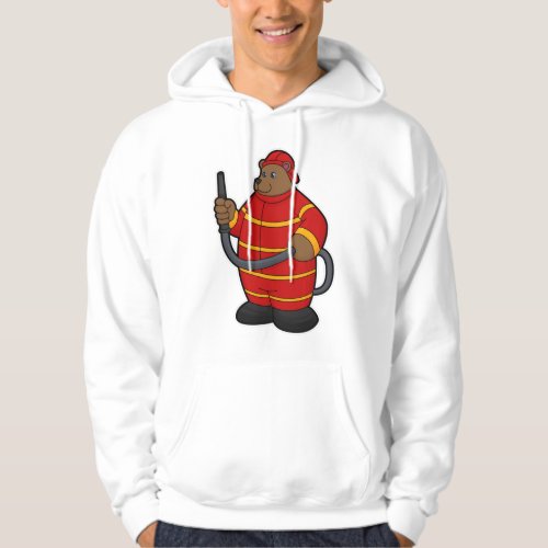 Bear as Firefighter with Hose Hoodie