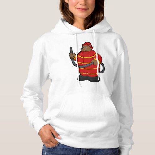 Bear as Firefighter with Hose Hoodie