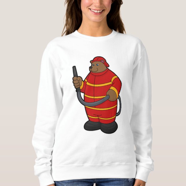 Bear as Firefighter with Hose Sweatshirt (Front)