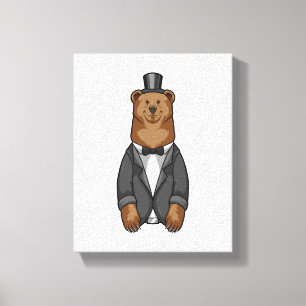 Bear as Groom with Jacket Canvas Print