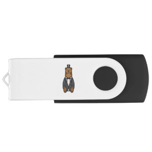 Bear as Groom with Jacket Flash Drive