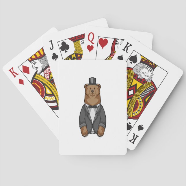 Bear as Groom with Jacket Poker Cards (Back)