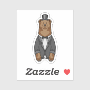 Bear as Groom with Jacket Sticker