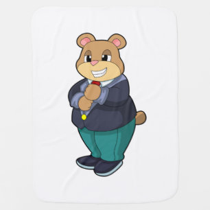 Bear as Groom with Suit Baby Blanket