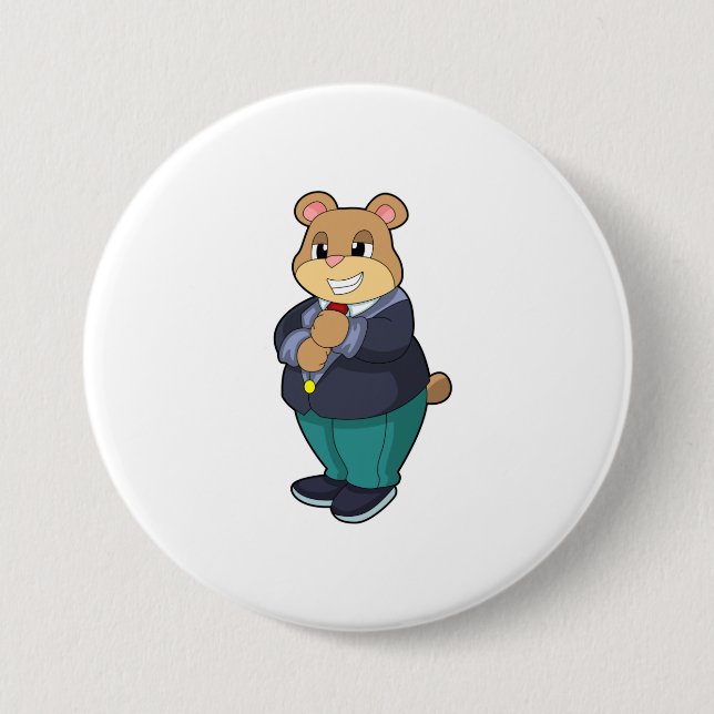 Bear as Groom with Suit Button (Front)