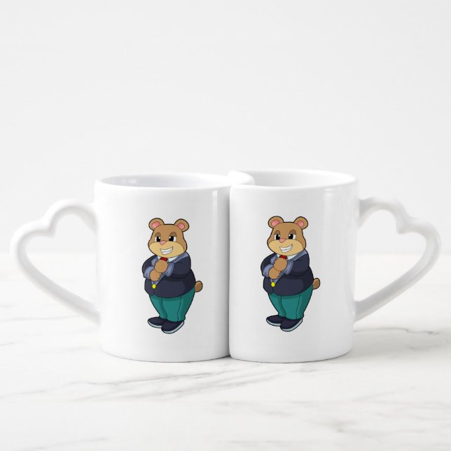 Bear as Groom with Suit Coffee Mug Set (Front Nesting)