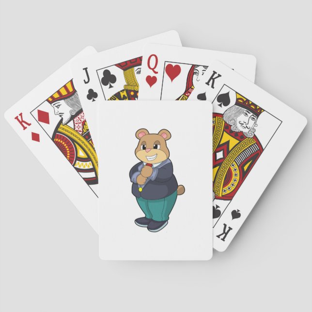 Bear as Groom with Suit Poker Cards (Back)