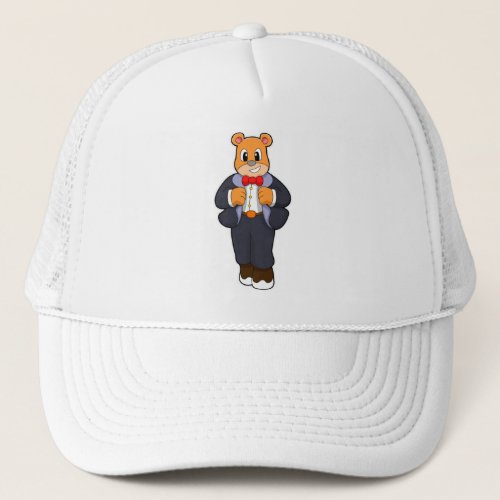 Bear as Groom with Suit Trucker Hat