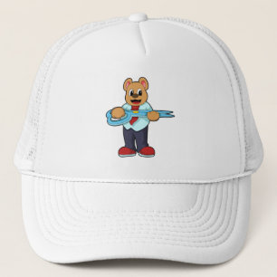 Bear as Hairdresser with Scissors Trucker Hat