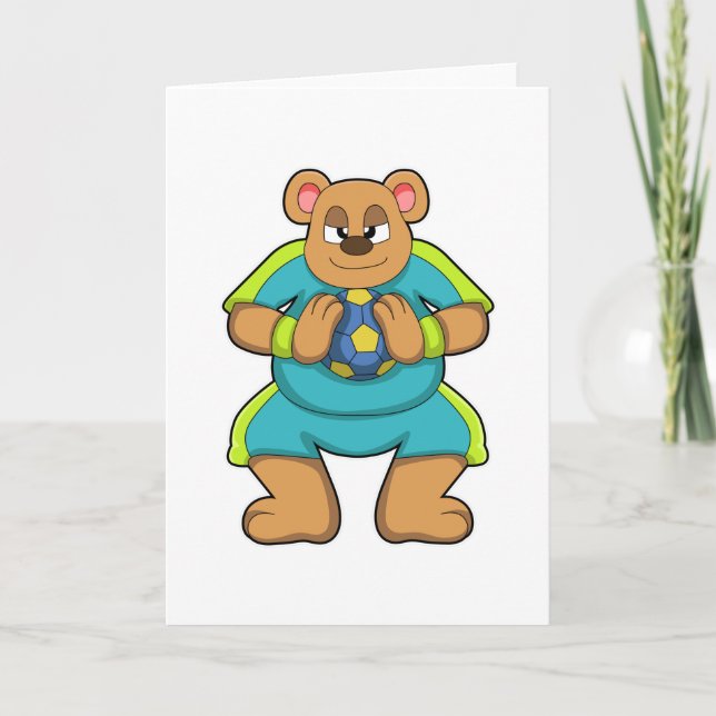 Bear as Handball player with Handball Card (Front)