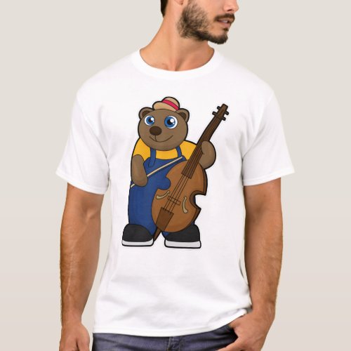 Bear as Musician with Guitar T_Shirt