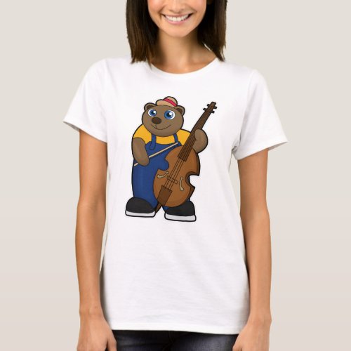 Bear as Musician with Guitar T_Shirt