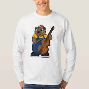 Bear as Musician with Guitar T-Shirt