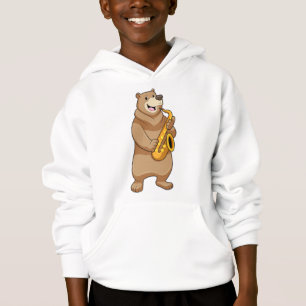 Bear as Musician with Saxophone Hoodie
