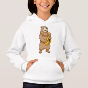 Bear as Musician with Saxophone Hoodie