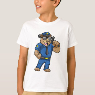 Bear as Police officer with Baton T-Shirt