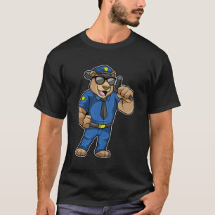 Bear as Police officer with Baton T-Shirt