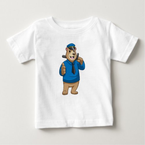 Bear as Police officer with Police hat Baby T_Shirt