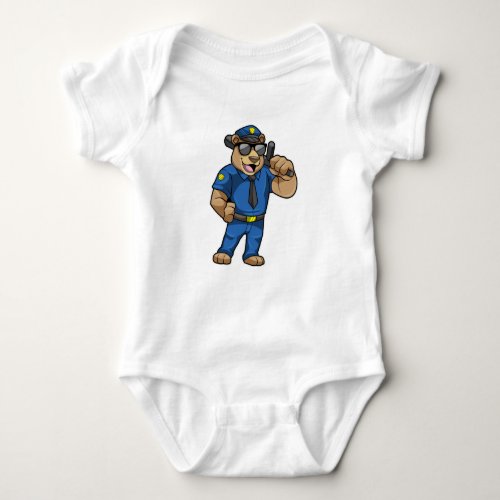 Bear as Police officer with Police uniform Baby Bodysuit