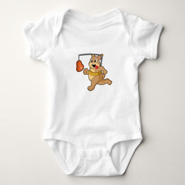 Bear as Runner Baby Bodysuit (Front)