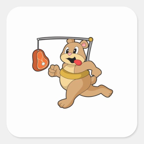 Bear as Runner Square Sticker