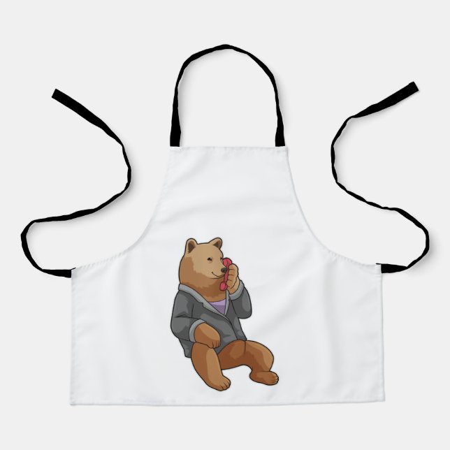 Bear as Secretary with Phone Apron (Front)