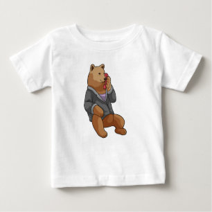 Bear as Secretary with Phone Baby T-Shirt