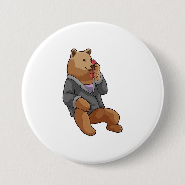 Bear as Secretary with Phone Button (Front)