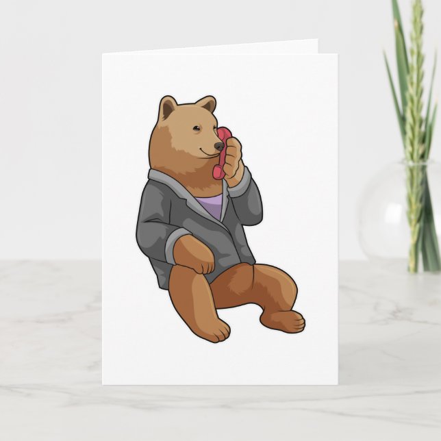 Bear as Secretary with Phone Card (Front)
