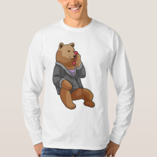 Bear as Secretary with Phone T-Shirt