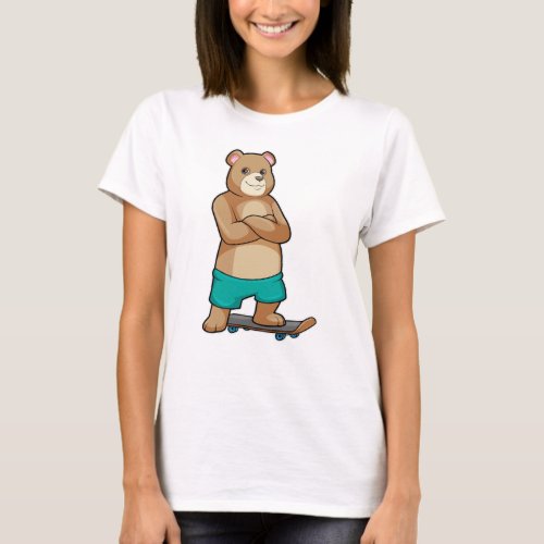 Bear as Skater with Skateboard T_Shirt