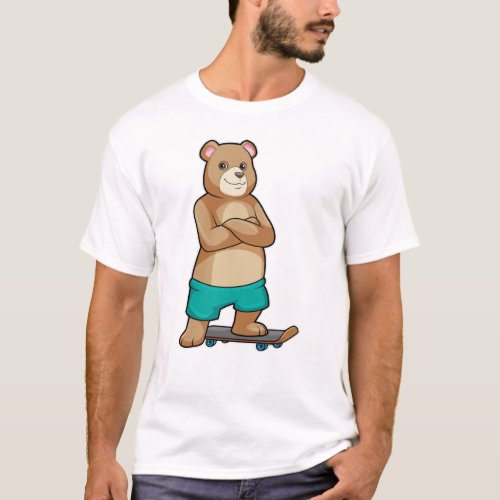 Bear as Skater with Skateboard T_Shirt