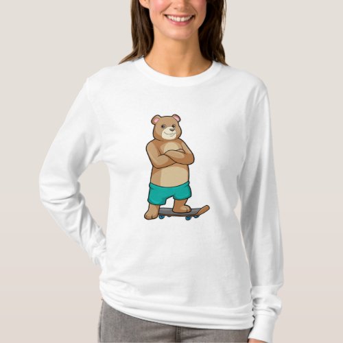 Bear as Skater with Skateboard T_Shirt