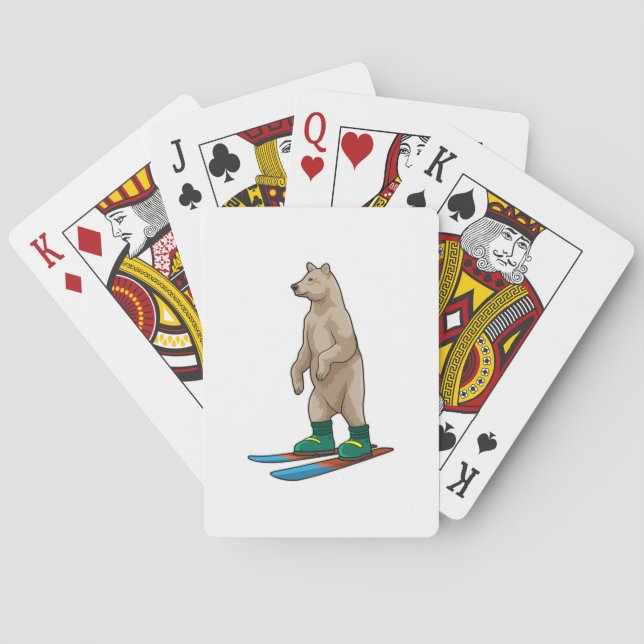Bear as Skier with Ski Poker Cards (Back)