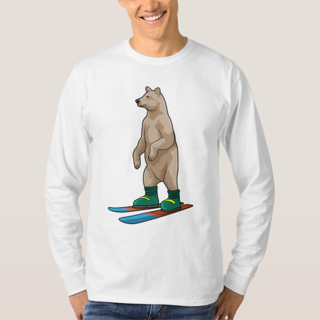 Bear as Skier with Ski T-Shirt (Front)