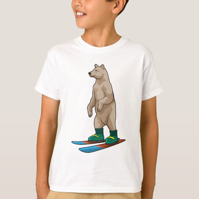 Bear as Skier with Ski T-Shirt (Front)