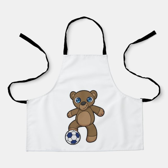 Bear as Soccer player with Soccer ball Apron (Front)