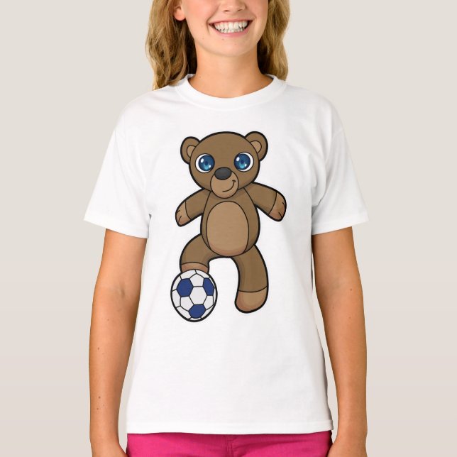 Bear as Soccer player with Soccer ball T-Shirt (Front)