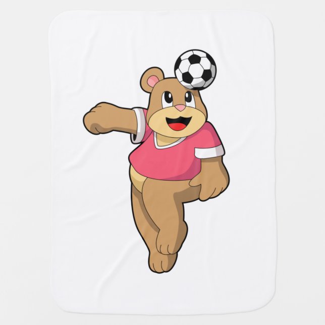 Bear as Soccer player with Soccer.PNG Baby Blanket (Front)