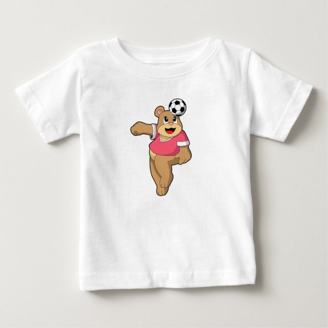 Bear as Soccer player with Soccer.PNG Baby T-Shirt (Front)