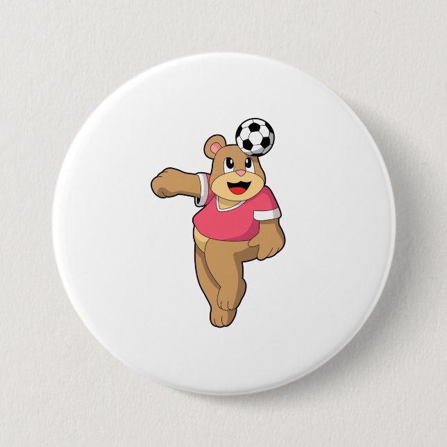 Bear as Soccer player with Soccer.PNG Button (Front)